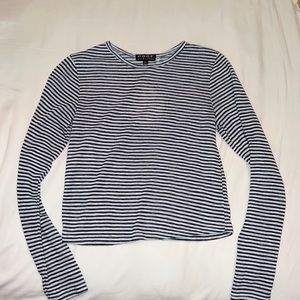 Striped Long Sleeve Crop Top